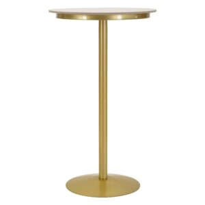 Wohnli Möbelsuche - Bartisch aus goldfarbenem Metall mit Marmorplatte
