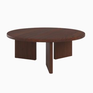 wohnli-moebel-suche-M26160513 Wohnli Möbelsuche - Runde Couchtisch aus dunklem Mindi-Holz D80 cm