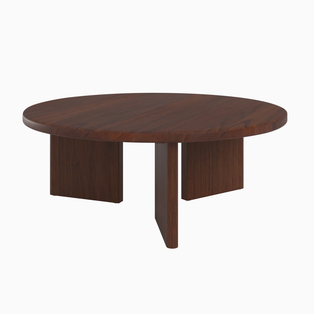wohnli-moebel-suche-M26160513 Wohnli Möbelsuche - Runde Couchtisch aus dunklem Mindi-Holz D80 cm