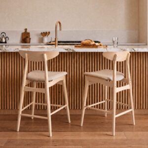 5 cm beige Stoff und Holz