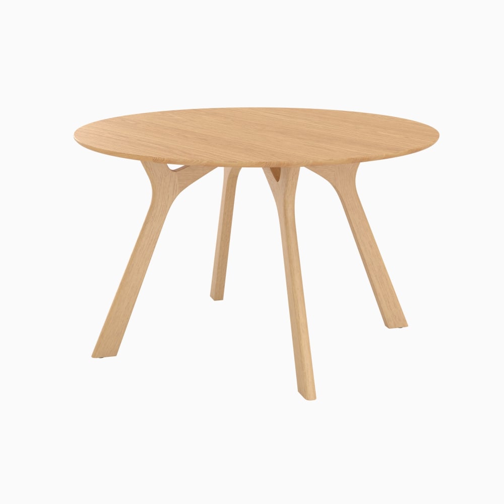 Wohnli Möbelsuche - Runder Tisch für 4 Personen aus massivem Gummibaum D120 cm