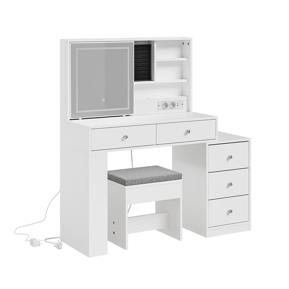 wohnli-moebel-suche-M26160525 Wohnli Möbelsuche - 2er-Set Schminktisch mit LED-Spiegel Weiß 120×40×127 cm