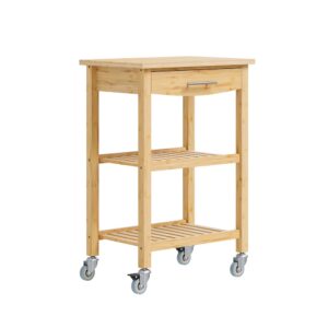 wohnli-moebel-suche-M26160576 Wohnli Möbelsuche - Küchenwagen mit Schublade hellbraun 58×40×86 cm FKW135-N