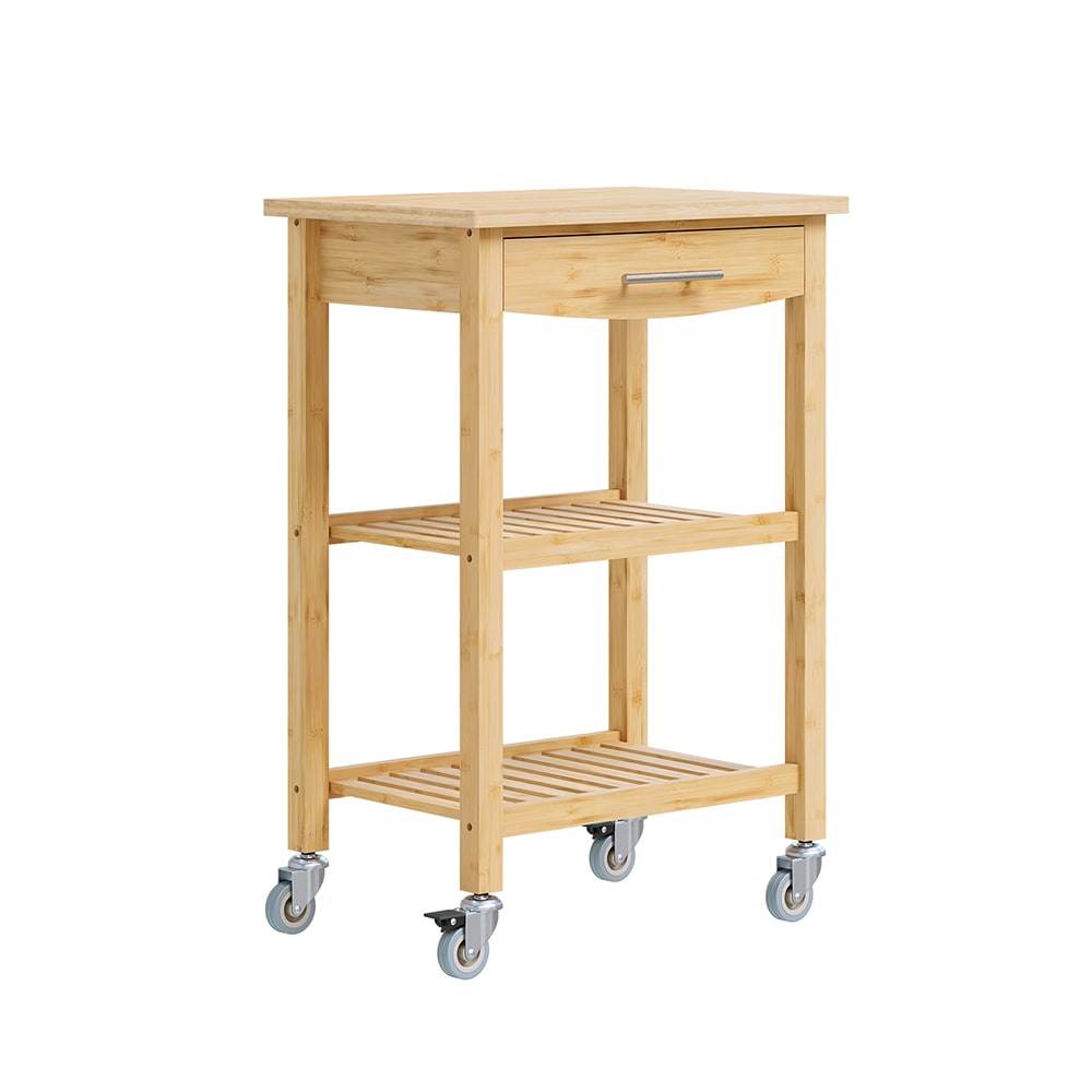 wohnli-moebel-suche-M26160576 Wohnli Möbelsuche - Küchenwagen mit Schublade hellbraun 58×40×86 cm FKW135-N