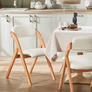 wohnli-moebel-suche-M26160589-1 4er-Set Faltstuhl klappbar Weiß 47x48x77 cm FST92-Wx4 42x77x48cm Stoff Weiß SoBuy Möbel Esszimmermöbel Stühle