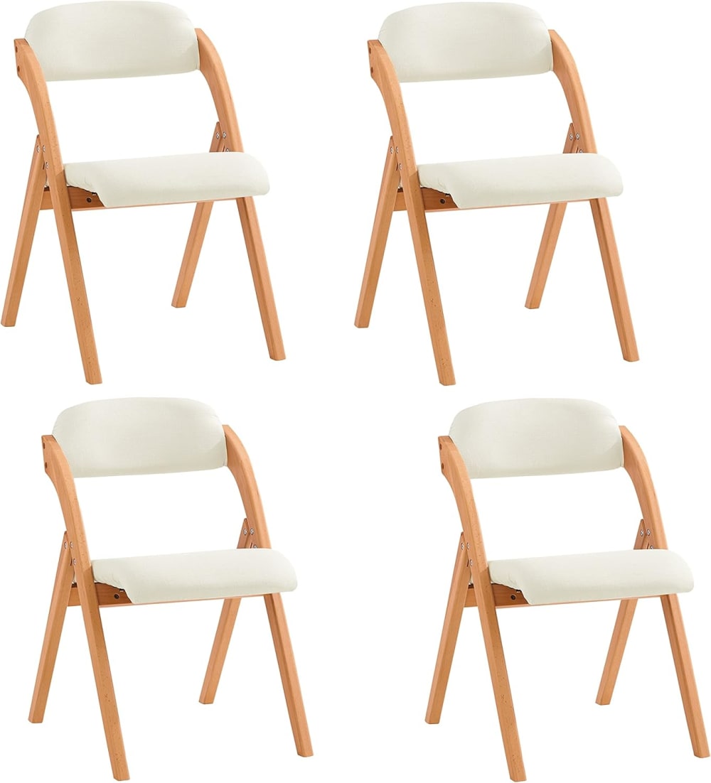 Wohnli Möbelsuche - 4er-Set Faltstuhl klappbar Weiß 47x48x77 cm FST92-Wx4