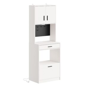 wohnli-moebel-suche-M26160596 Wohnli Möbelsuche - 2er-Set Hochschrank mit Schubladen Cremeweiß 60×40×170 cm