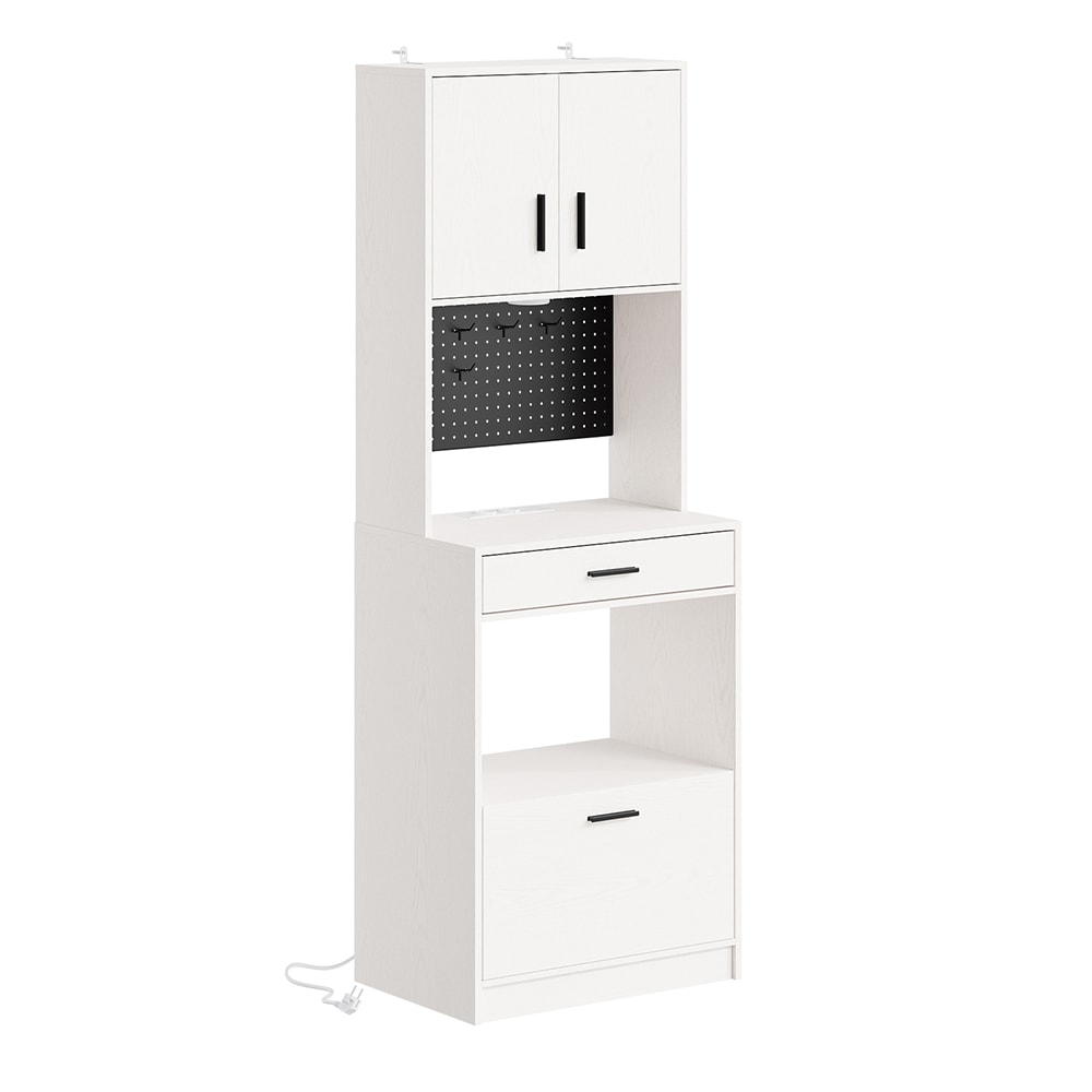 wohnli-moebel-suche-M26160596 Wohnli Möbelsuche - 2er-Set Hochschrank mit Schubladen Cremeweiß 60×40×170 cm