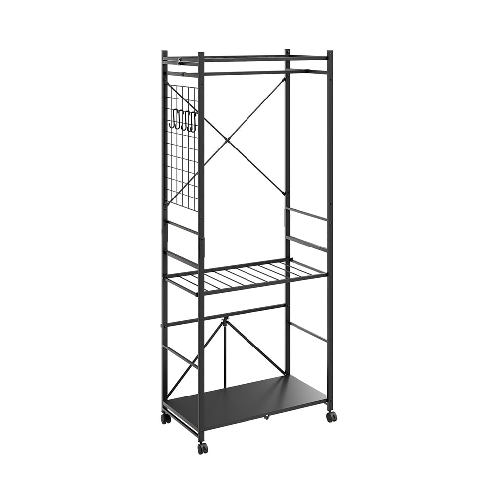 wohnli-moebel-suche-M26160620 Wohnli Möbelsuche - Stehender Kleiderständer mit Rollen Dunkelgrau 70×38×175 cm