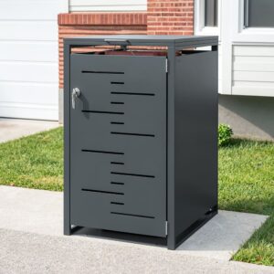 wohnli-moebel-suche-M26160668-1 Schrank mit klappbarer Abdeckung Dunkelgrau 69×80×116 69x116x80cm Metall Grau SoBuy Möbel
