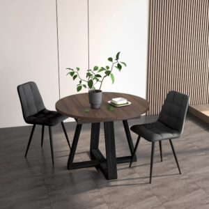 Ausziehbarer Esstisch Holzeffekt dunkle Eiche 103x103x73cm 103x73x103cm Spanplatte Braun Skraut home Möbel Esszimmermöbel Esstische