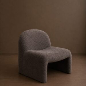 Sessel aus Bouclé-Stoff in Braun 69x67cm 69x71x67cm Stoff Braun Decowood Sofas und Sessel Sessel, Poufs und Fußbänke Sessel