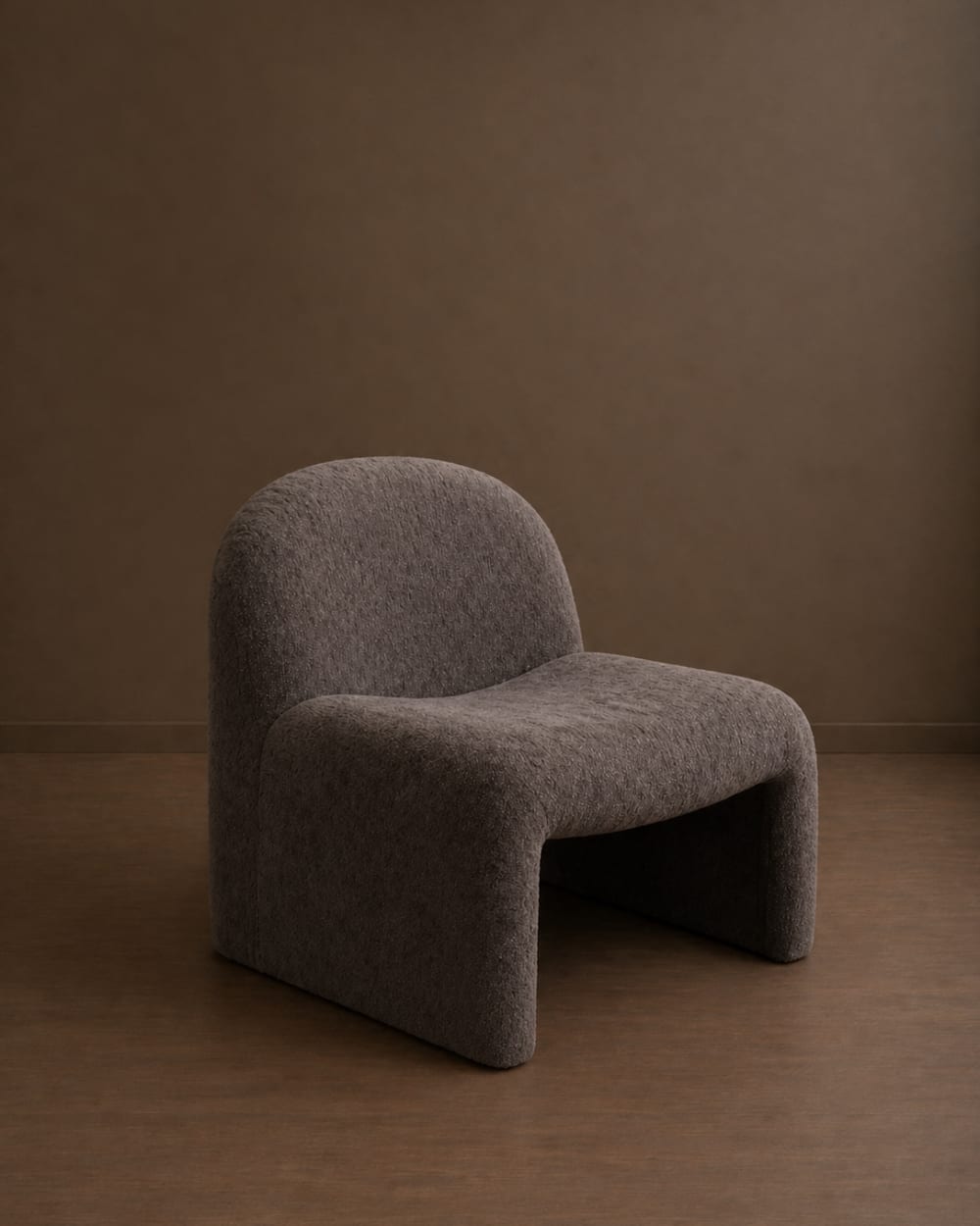 Sessel aus Bouclé-Stoff in Braun 69x67cm 69x71x67cm Stoff Braun Decowood Sofas und Sessel Sessel, Poufs und Fußbänke Sessel