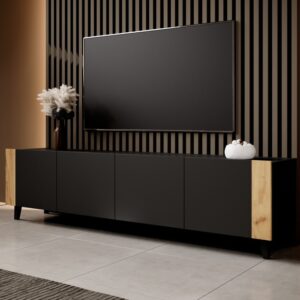 wohnli-moebel-suche-M26161920-1 Loungesessel aus Cord und olivgrüne Stahlbeine 200x52x200cm Holz Schwarz MSO Möbel Wohnzimmermöbel TV-Möbel