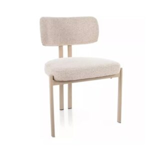 wohnli-moebel-suche-M26161926 Wohnli Möbelsuche - Designerstuhl aus beige meliertem Polyester-Stoff mit Stahlbeinen
