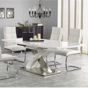 Designer-Gaming-Stuhl aus grauem Stoff 160x75x90cm Spanplatte Weiß MSO Möbel Esszimmermöbel Esstische