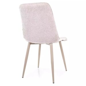 Bequemer Stuhl aus beigem Stoff mit Metallstruktur 49x88x50cm Stoff Beige MSO Möbel Esszimmermöbel Stühle