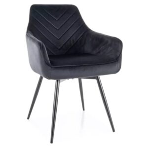 wohnli-moebel-suche-M26161971 Wohnli Möbelsuche - Schwarzer Drehstuhl aus Polyester-Samt mit automatischer Rückstellung