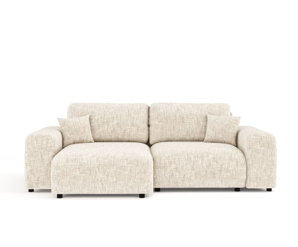 4-Sitzer Ecksofa aus Webstoff - creme 144x79x237cm Stoff Beige Maison de Reve Sofas und Sessel Sofas Ecksofas