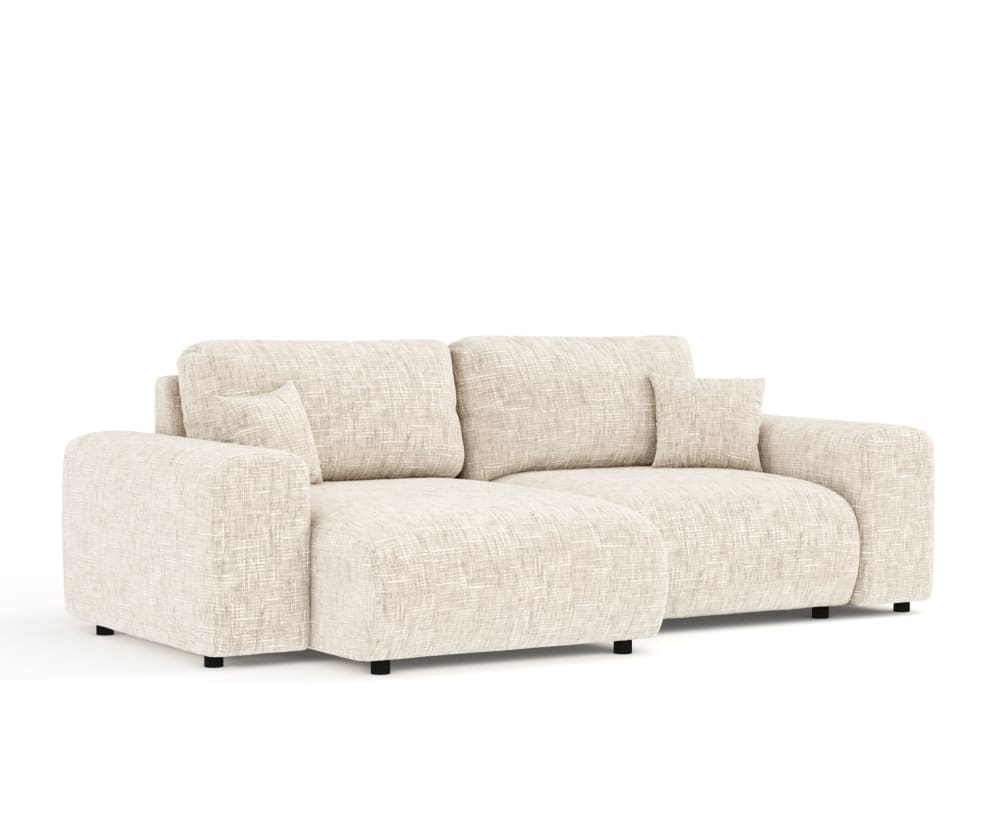 Wohnli Möbelsuche - 4-Sitzer Ecksofa aus Webstoff - creme