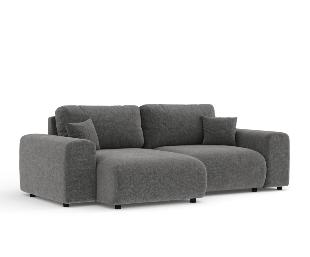 Wohnli Möbelsuche - 4-Sitzer Ecksofa aus Chenille-Stoff - grau