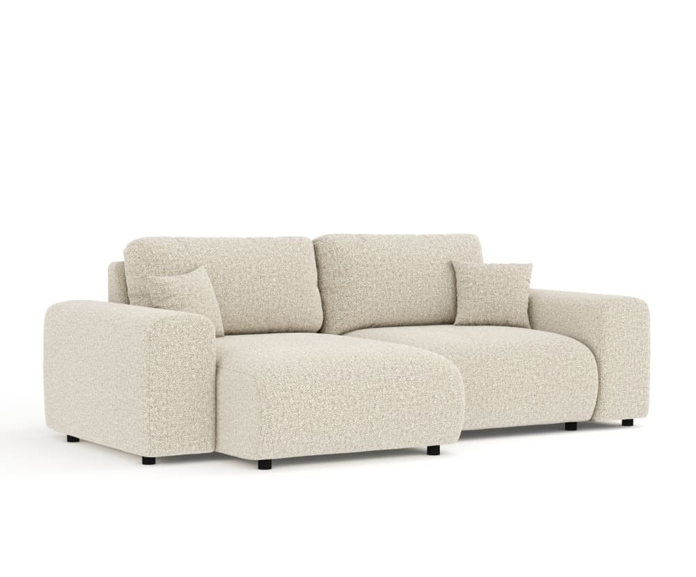 Wohnli Möbelsuche - 4-Sitzer Ecksofa aus Boucle-Stoff - beige