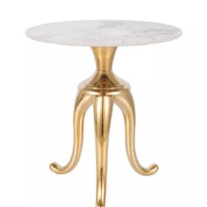 wohnli-moebel-suche-M26162328-1 Beistelltisch aus weißem Marmor mit goldenen Metallbeinen 48x55x48cm Marmor Weiß MSO Möbel Wohnzimmermöbel Beistelltische
