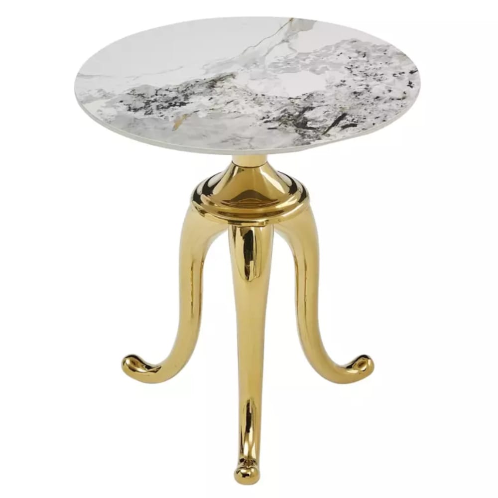 wohnli-moebel-suche-M26162328 Wohnli Möbelsuche - Beistelltisch aus weißem Marmor mit goldenen Metallbeinen