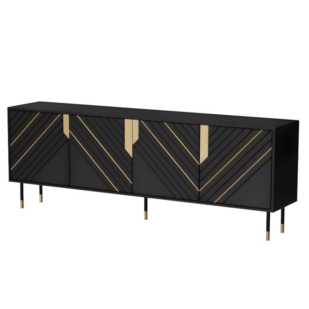 wohnli-moebel-suche-M26162331 Wohnli Möbelsuche - 4-türiges Sideboard in Schwarz und Gold