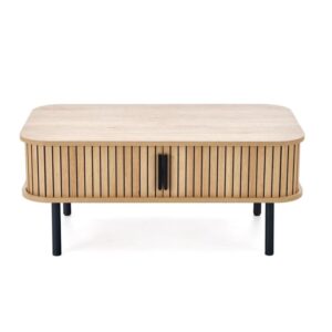 wohnli-moebel-suche-M26162387-1 Couchtisch mit Lamellenoptik 90 x 50 cm 90x40x50cm Holz Braun MSO Möbel Wohnzimmermöbel Couchtische