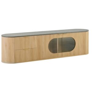 Wohnli Möbelsuche - TV-Schrank aus MDF mit Glasvitrine 172x38x45