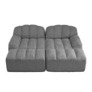 wohnli-moebel-suche-M26162507 Wohnli Möbelsuche - Modulares Sofa aus granuliertem Fleece mit Ottoman