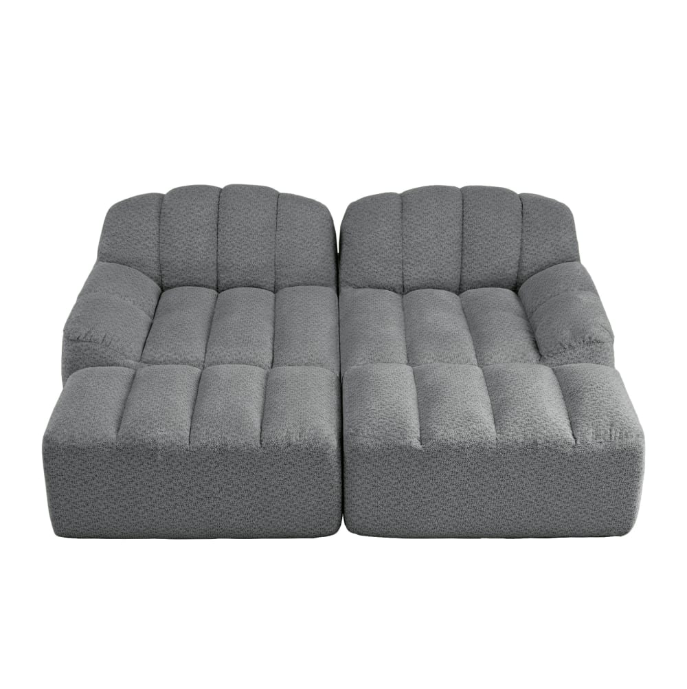 Wohnli Möbelsuche - Modulares Sofa aus granuliertem Fleece mit Ottoman