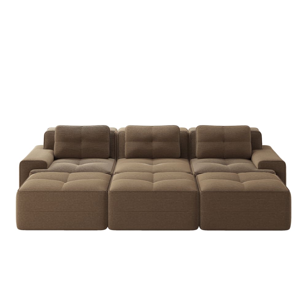 Wohnli Möbelsuche - Modulares Sofa aus Cord mit Schlaffunktion