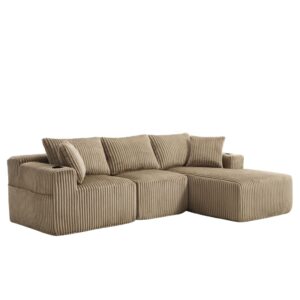 wohnli-moebel-suche-M26162539 Wohnli Möbelsuche - Modulares Sofa aus Cord mit Cupholdern 257x90-160x62 cm