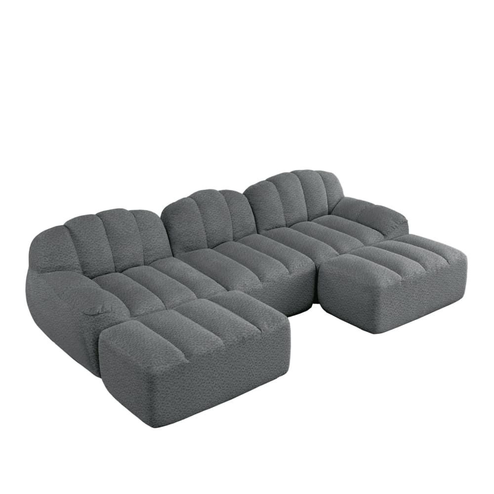 Wohnli Möbelsuche - Modulares Sofa aus granuliertem Fleece mit Ottoman