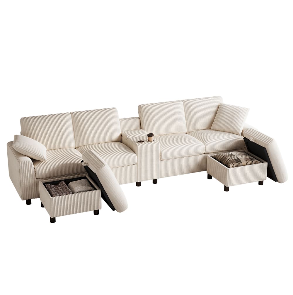 wohnli-moebel-suche-M26162545 Wohnli Möbelsuche - U-förmiges Sofa aus Cord mit Ladefunktion 315x135x81 cm