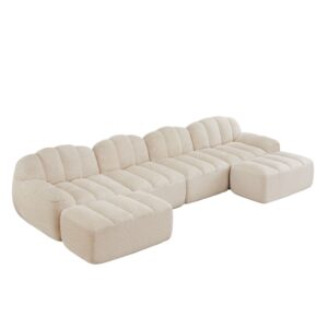 wohnli-moebel-suche-M26162547 Wohnli Möbelsuche - Modulares Sofa aus Granularfleece mit Ottomans 4-Sitzer