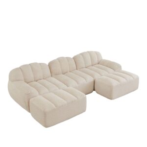 wohnli-moebel-suche-M26162550 Wohnli Möbelsuche - Modulares Sofa aus Granuliertem Fleece mit Ottomans