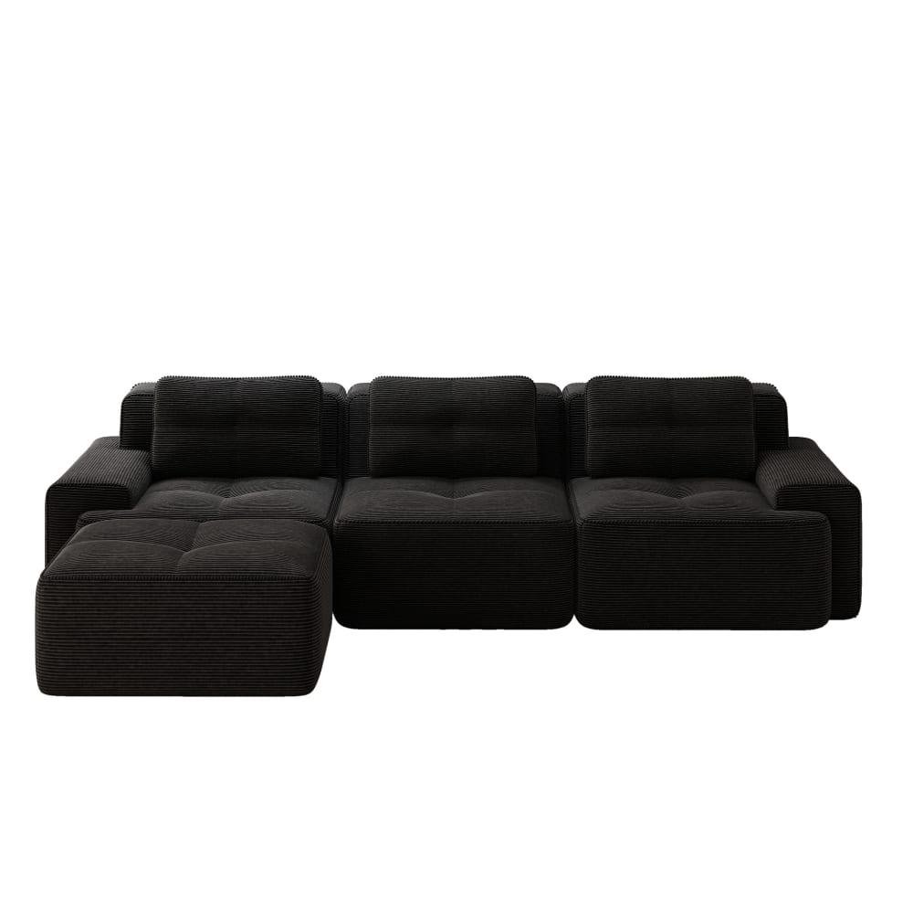 Wohnli Möbelsuche - Modulares Sofa aus Cord mit Ottomane