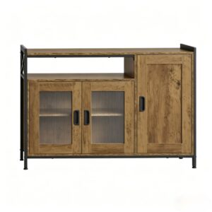 Wohnli Möbelsuche - Sideboard aus Holzwerkstoff-Metall mit offenem Fach 110x33x75 cm