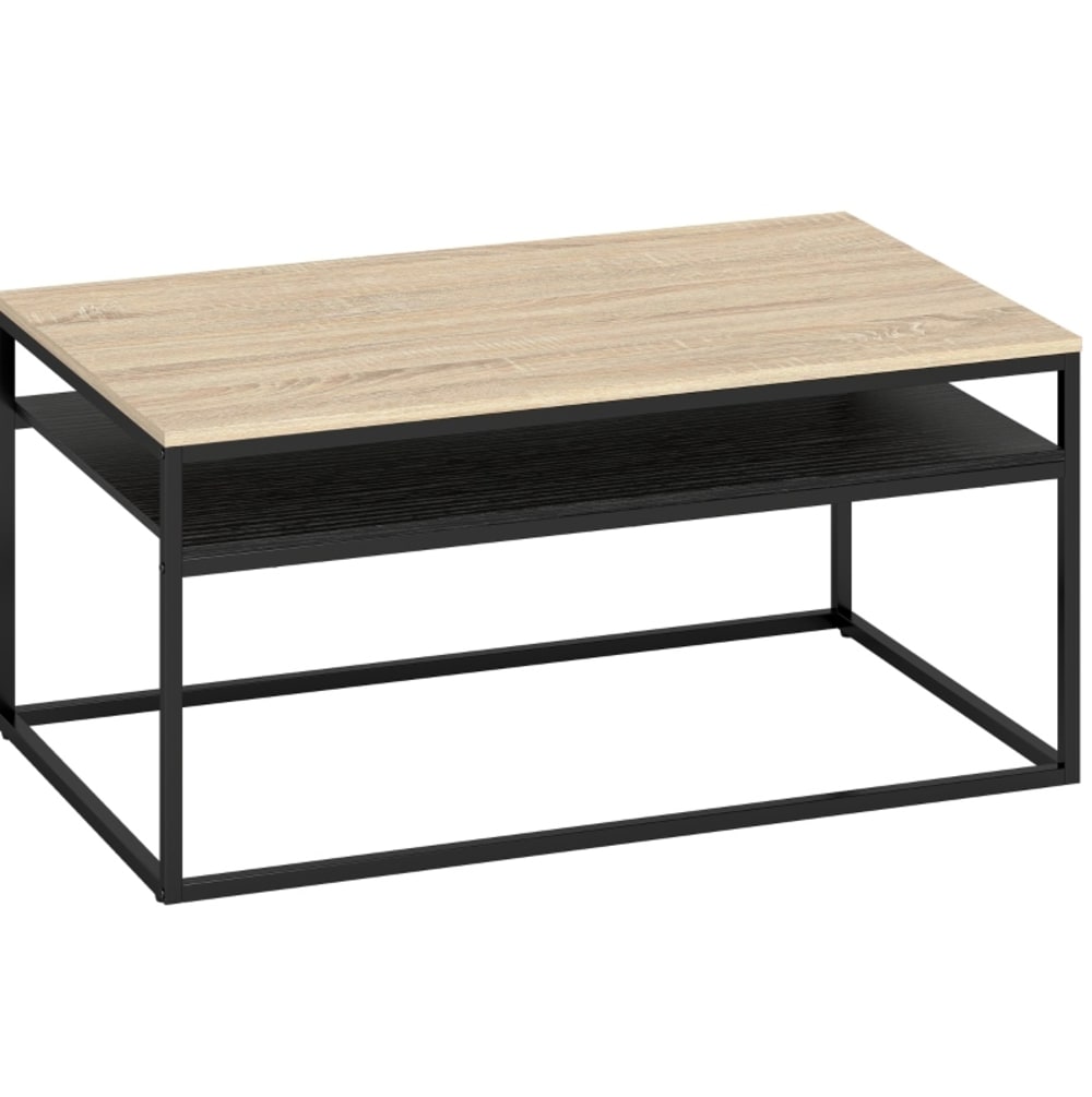wohnli-moebel-suche-M26162588 Wohnli Möbelsuche - Couchtisch aus Holz und Metall mit Ablage 100x59