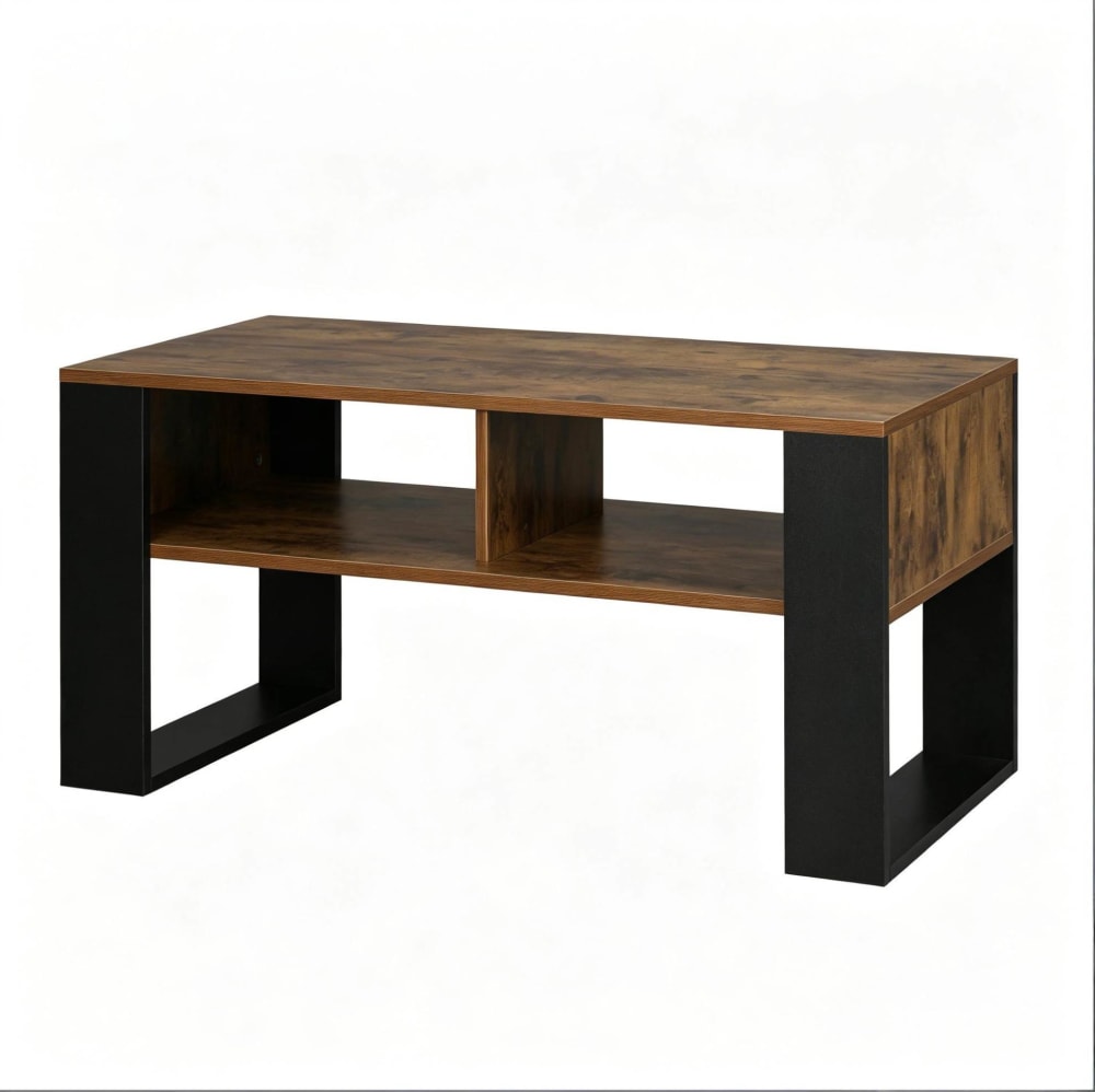 wohnli-moebel-suche-M26162590 Wohnli Möbelsuche - Couchtisch aus Holz mit 2 offenen Fächern 90x45x45 cm