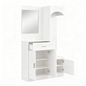 wohnli-moebel-suche-M26162614 Wohnli Möbelsuche - Kompaktgarderobe aus MDF mit Spiegel 110x33x185