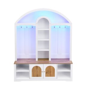 Wohnli Möbelsuche - Garderobenschrank aus MDF mit Hakenleiste 150x40x195 cm