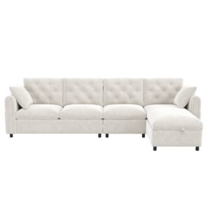wohnli-moebel-suche-M26162633 Wohnli Möbelsuche - Ecksofa aus Samt mit Schlaffunktion und Stauraum 281x132 cm