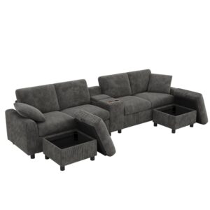 wohnli-moebel-suche-M26162645 Wohnli Möbelsuche - U-Sofa aus Cord mit Ladefunktion 315x135x81 cm