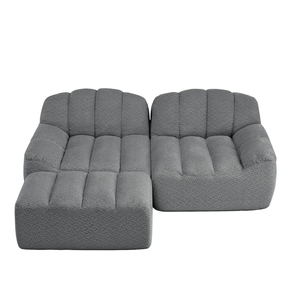 wohnli-moebel-suche-M26162650 Wohnli Möbelsuche - Ecksofa aus granuliertem Fleece mit Ottoman 210x165x79 cm