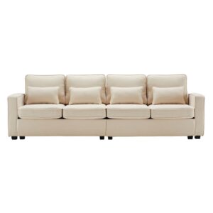 wohnli-moebel-suche-M26162668 Wohnli Möbelsuche - 4-Sitzer-Sofa aus Leinenstoff mit Seitentaschen