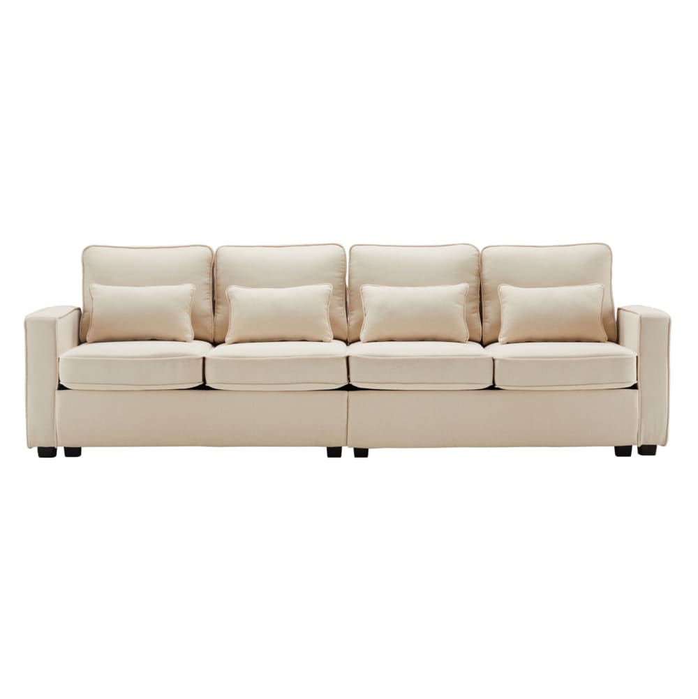 wohnli-moebel-suche-M26162668 Wohnli Möbelsuche - 4-Sitzer-Sofa aus Leinenstoff mit Seitentaschen